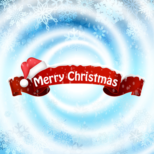 Christmas red ribbon with snowflake background vector 04 Christmas red ribbon with snowflake background vector 04