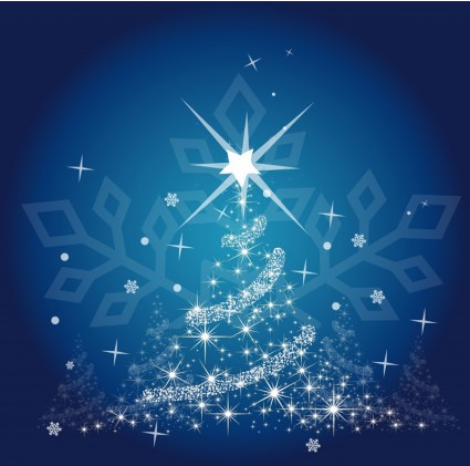 Shiny Christmas tree blues vector graphics Shiny Christmas tree blues vector graphics