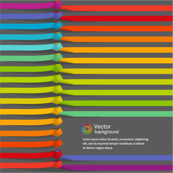 Colored paper tapes vector background material 07