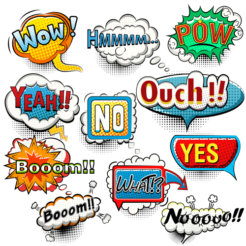 Comic speech bubbles for you text vector 02 Comic speech bubbles for you text vector 02