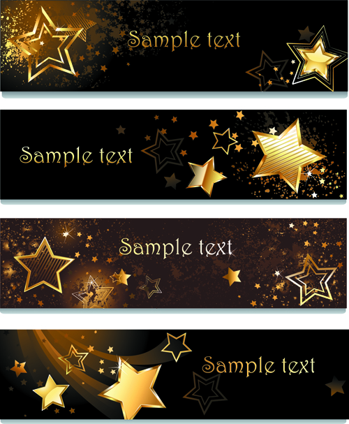 Creative golden stars vector banner Creative golden stars vector banner