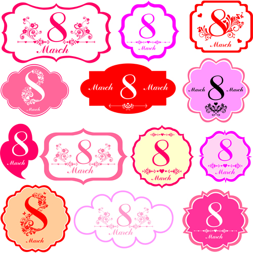 Creative womens day frames vector material Creative womens day frames vector material