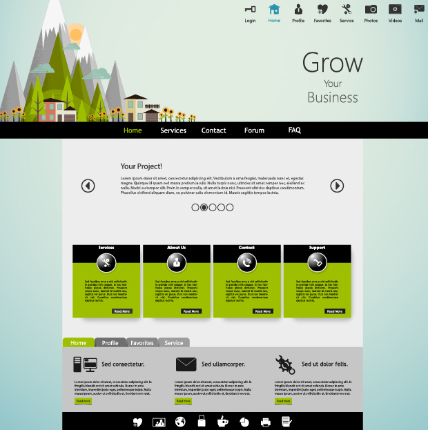 Fresh business website template vector Fresh business website template vector