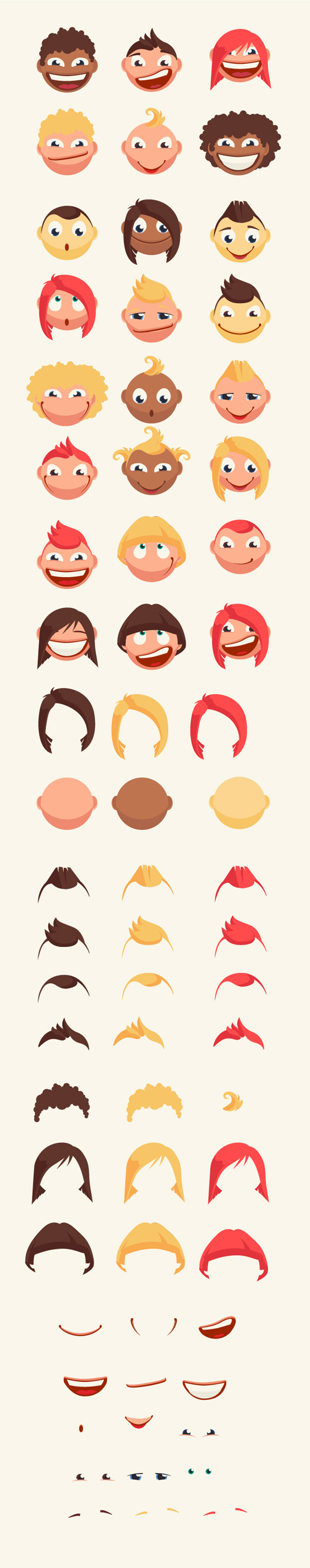 Funny cartoon kids expressions vector Funny cartoon kids expressions vector