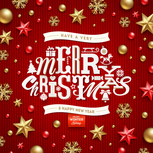 Golden with red christmas baubles with background vector Golden with red christmas baubles with background vector