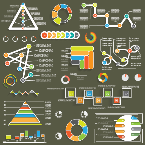 Infographic with diagrams elements design illustration vector 08 Infographic with diagrams elements design illustration vector 08