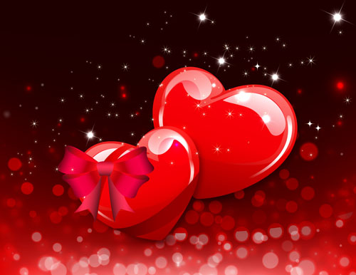 Red glass heart valendines day vector 02 Red glass heart valendines day vector 02