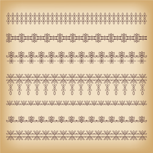 Simlpe floral borders seamless vector 02 Simlpe floral borders seamless vector 02