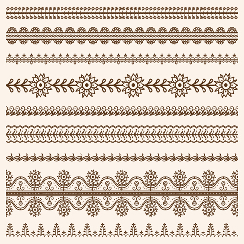 Simlpe seamless floral borders 