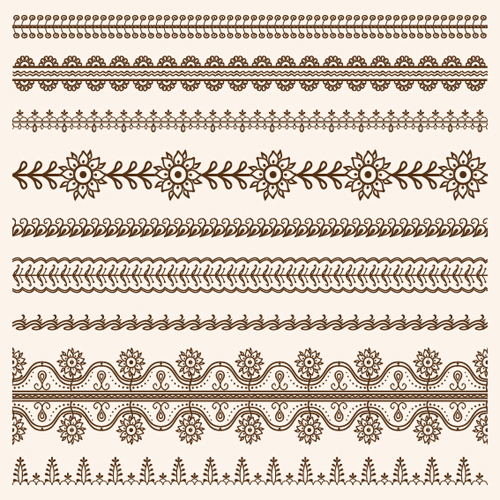 Simlpe floral borders seamless vector 03 Simlpe floral borders seamless vector 03