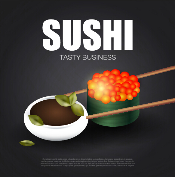 Sushi roll poster vintage vector 01 Sushi roll poster vintage vector 01