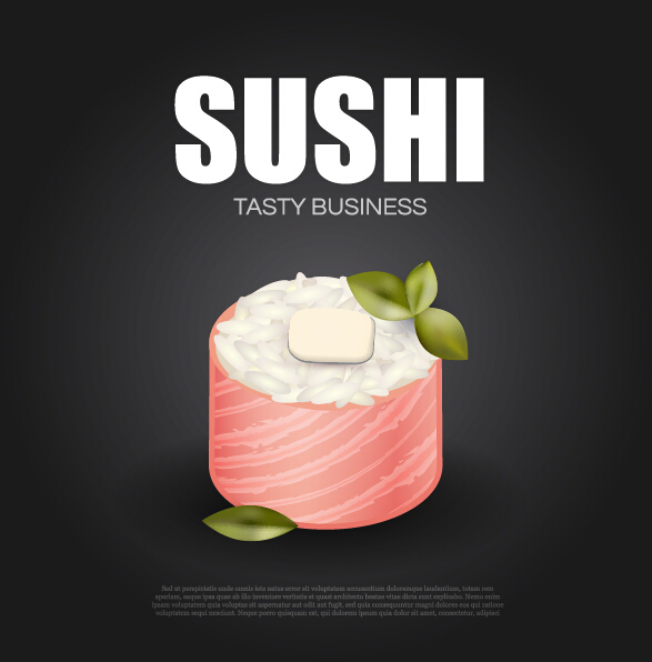 Sushi roll poster vintage vector 03 Sushi roll poster vintage vector 03