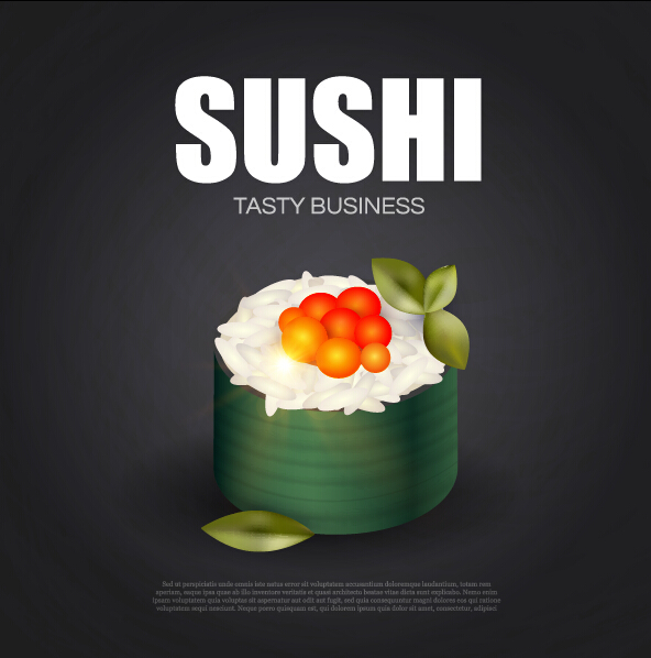 Sushi roll poster vintage vector 04 Sushi roll poster vintage vector 04