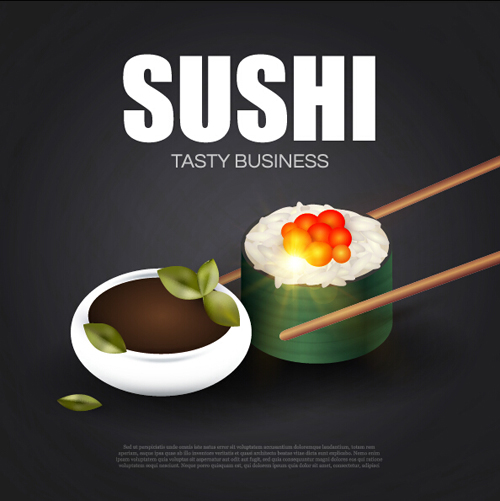 Sushi roll poster vintage vector 06 Sushi roll poster vintage vector 06