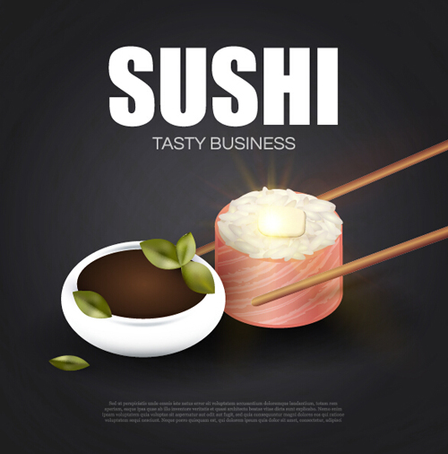 Sushi roll poster vintage vector 09 Sushi roll poster vintage vector 09