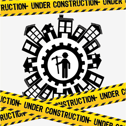 Under construction warning background vector set 03 Under construction warning background vector set 03