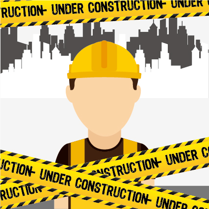 Under construction warning background vector set 04 Under construction warning background vector set 04