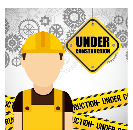 Under construction warning background vector set 07 Under construction warning background vector set 07