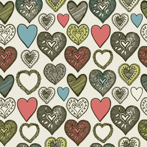 Valentines day heart seamless pattern vectors 01 Valentines day heart seamless pattern vectors 01