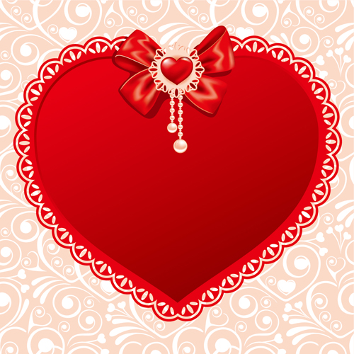 Valentines day heart with lace vector material 02 Valentines day heart with lace vector material 02