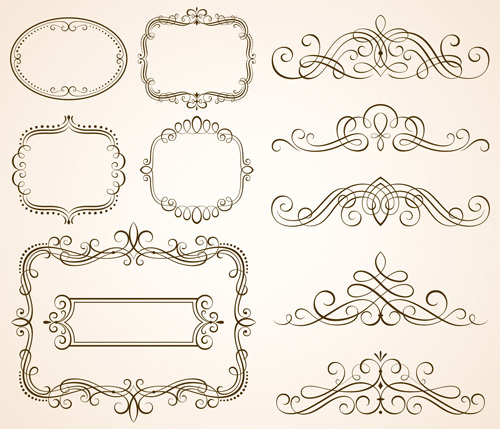 Vintage frames with calligraphic ornaments vector 02 Vintage frames with calligraphic ornaments vector 02
