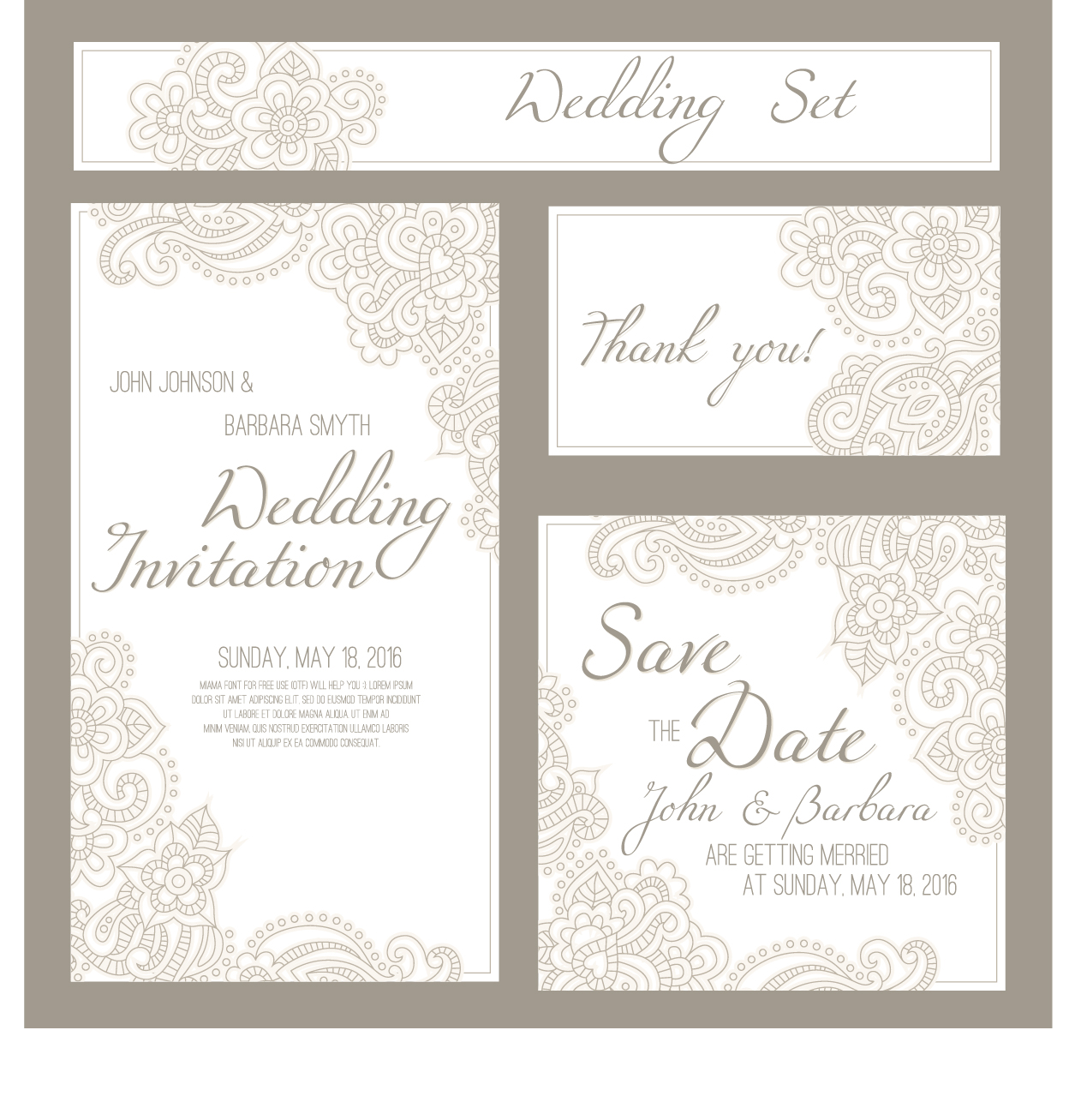 Wedding invitation card with banner vector Wedding invitation card with banner vector