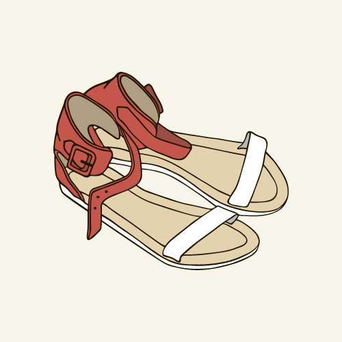 Woman sandals vector material Woman sandals vector material