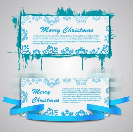 christmas banners with ribbon vector christmas banners with ribbon vector