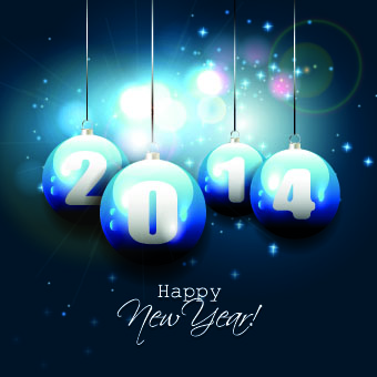 2014 Shiny blue christmas ball vector background 02 2014 Shiny blue christmas ball vector background 02