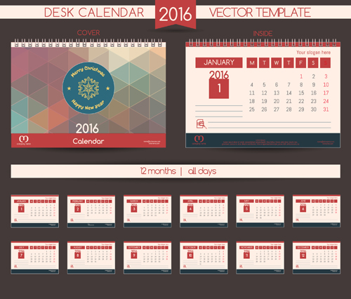 2016 New year desk calendar vector material 106 2016 New year desk calendar vector material 106