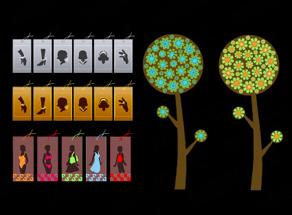 Tree and fashion girl Vector Tree and fashion girl Vector