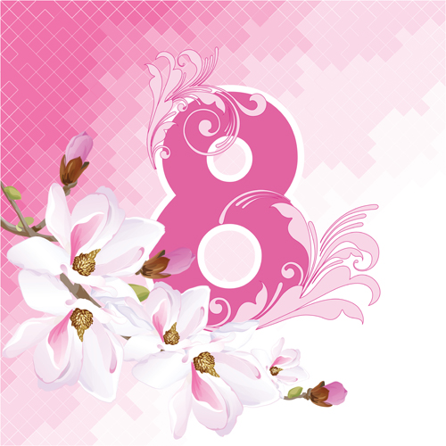 8 March womens day background set 04 vector 8 March womens day background set 04 vector