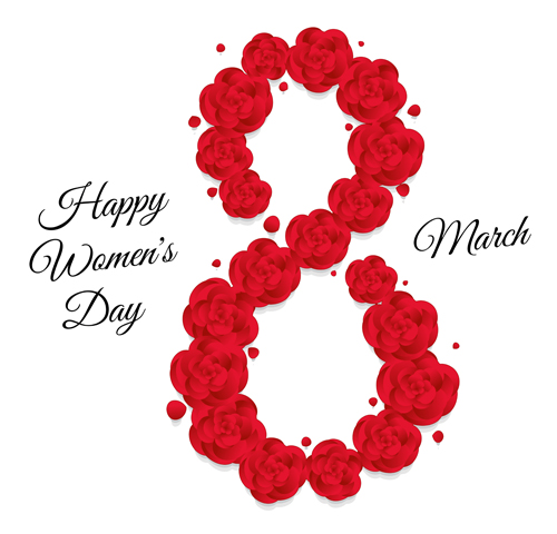 8 March womens day background set 05 vector 8 March womens day background set 05 vector