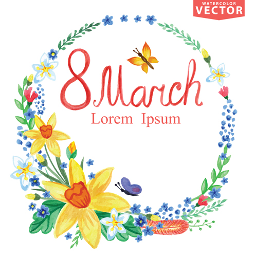 8 March womens day background set 09 vector 8 March womens day background set 09 vector