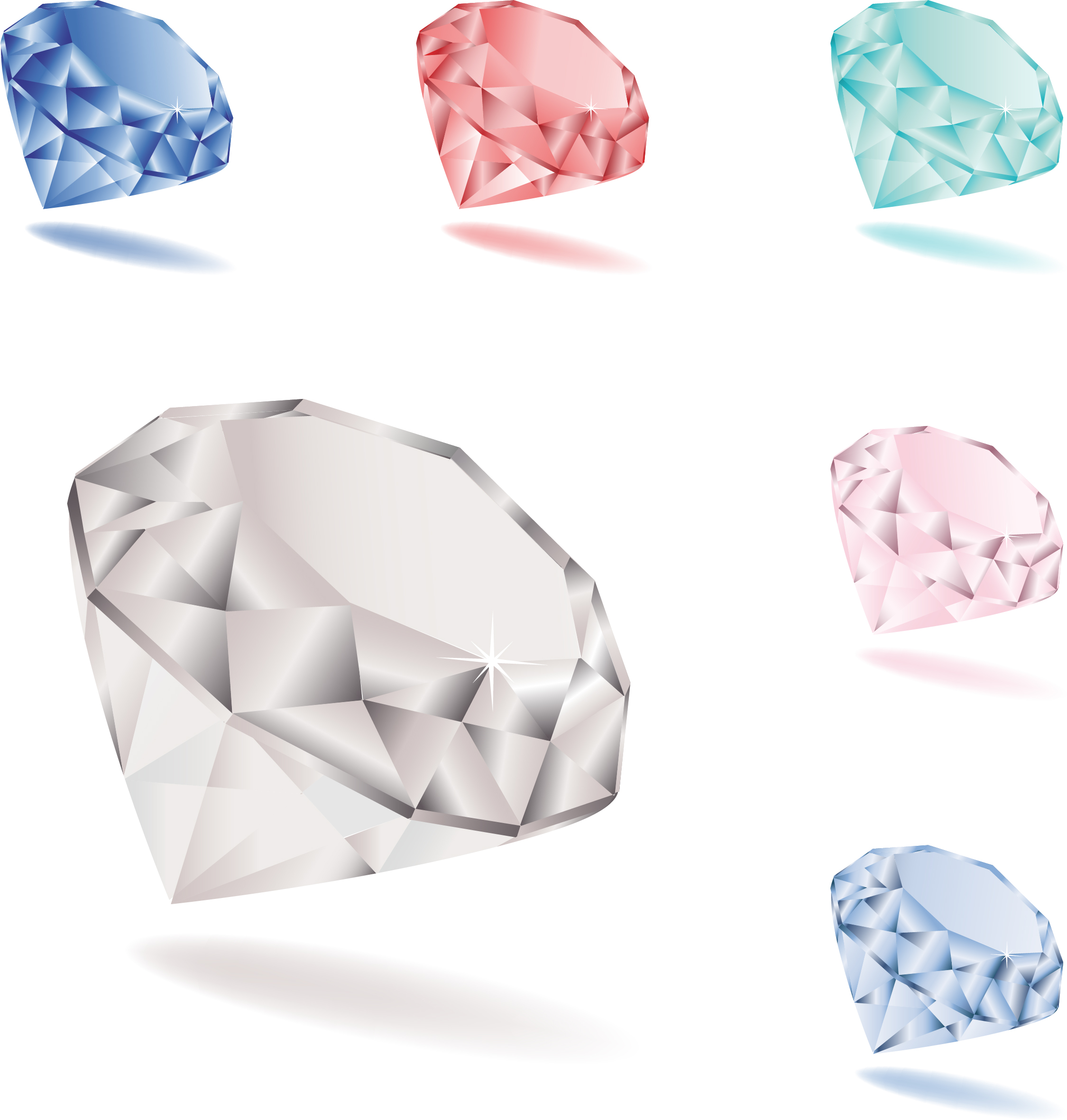 Bright colored diamonds vector set 01 Bright colored diamonds vector set 01