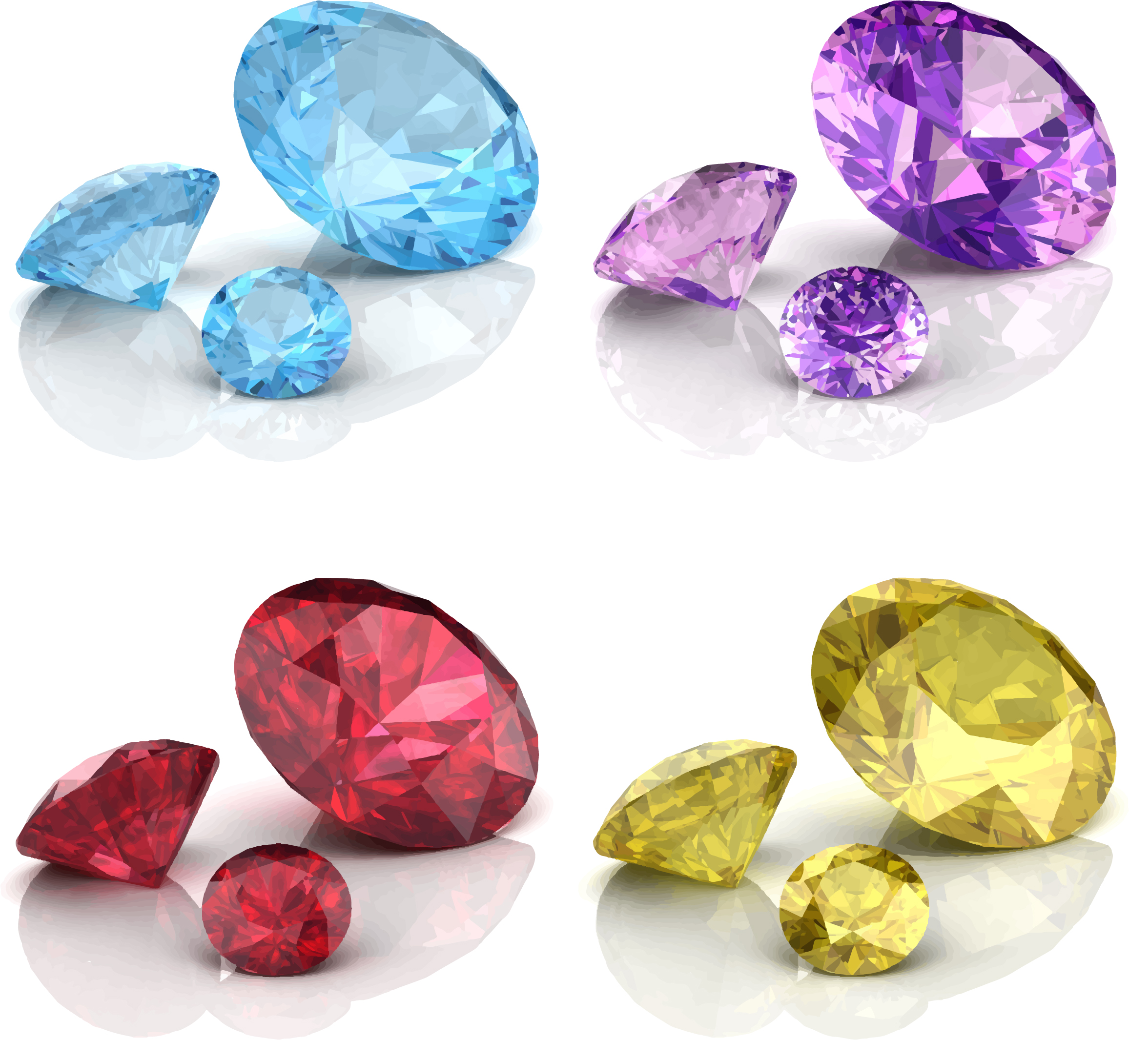 Bright colored diamonds vector set 02 Bright colored diamonds vector set 02