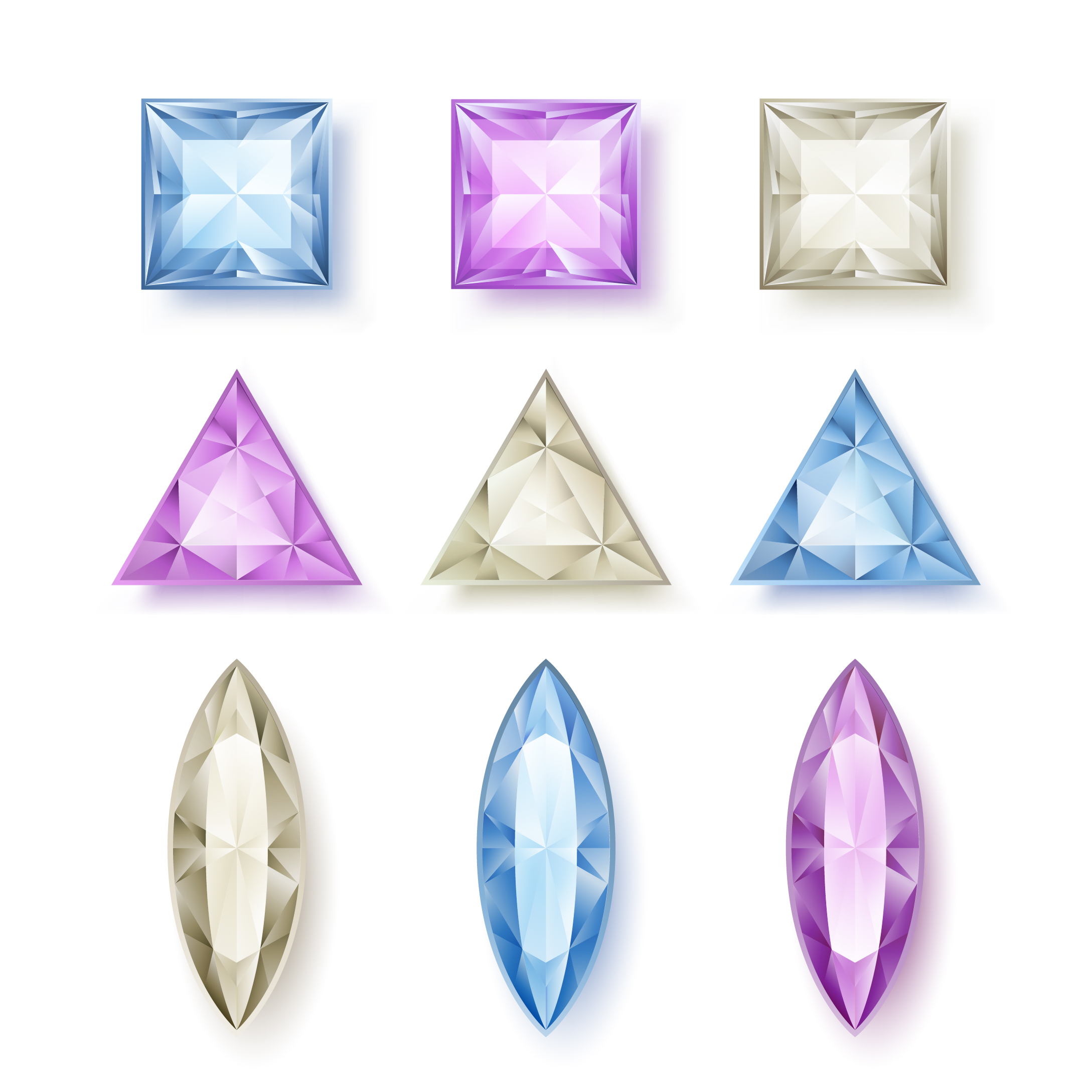 Bright colored diamonds vector set 03 Bright colored diamonds vector set 03