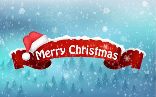 Christmas red ribbon with snowflake background vector 01 Christmas red ribbon with snowflake background vector 01