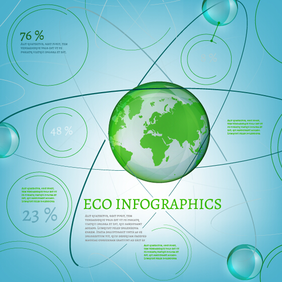 Eco Infographics with bubble vectors 14 Eco Infographics with bubble vectors 14