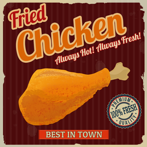 Fried chicken poster vector material 02 Fried chicken poster vector material 02