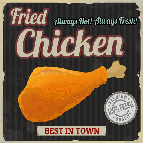Fried chicken poster vector material 07 Fried chicken poster vector material 07