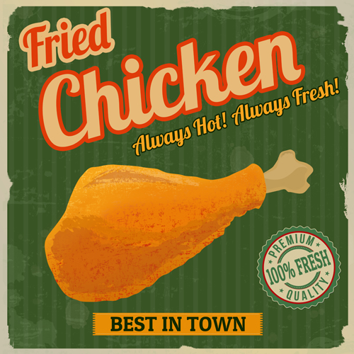 Fried chicken poster vector material 08 Fried chicken poster vector material 08