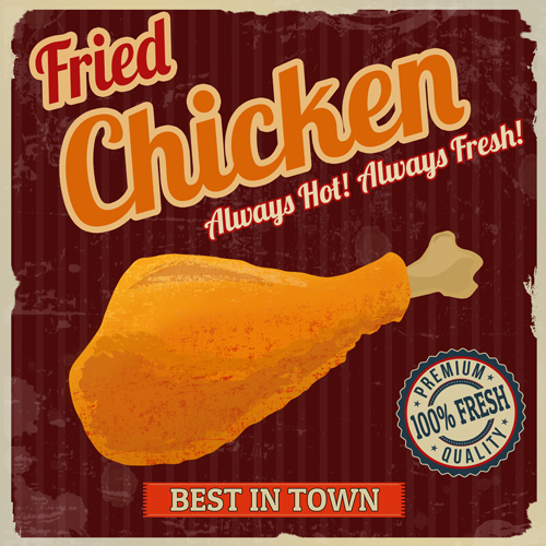 Fried chicken poster vector material 09 Fried chicken poster vector material 09