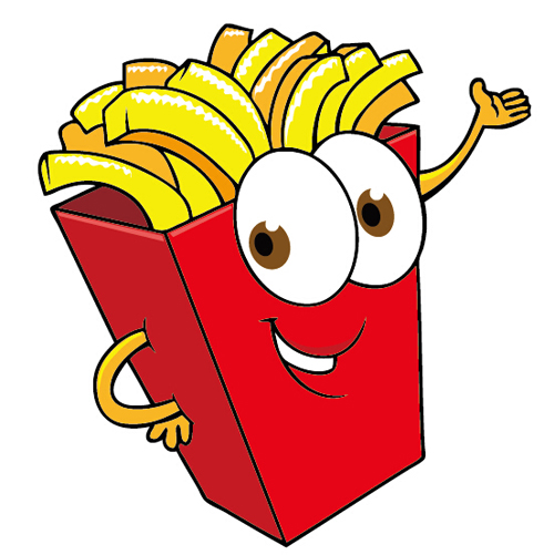 Funny french fries cartoon vector 01 Funny french fries cartoon vector 01