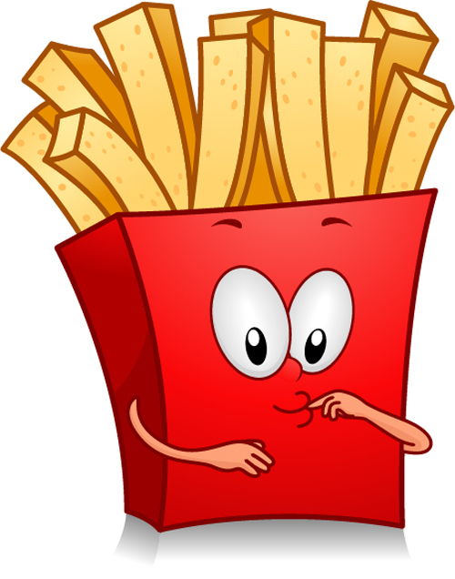 Funny french fries cartoon vector 02 Funny french fries cartoon vector 02