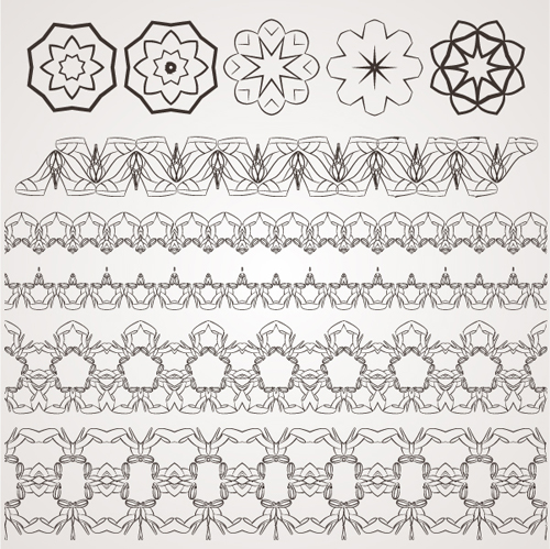 Simlpe floral borders seamless vector 01 Simlpe floral borders seamless vector 01