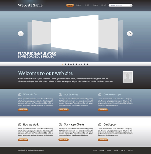 Simple business styles website template vector Simple business styles website template vector