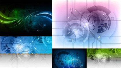 Technology background vector set Technology background vector set