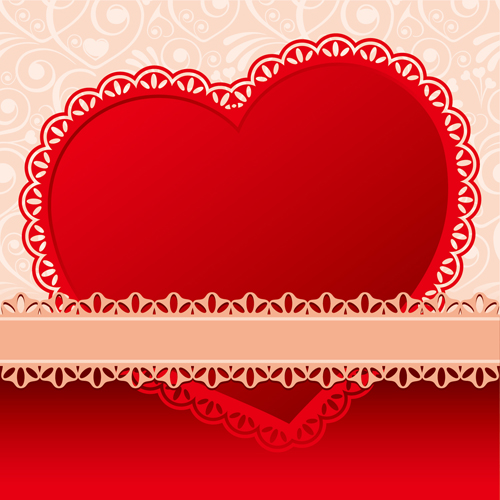 Valentines day heart with lace vector material 03 Valentines day heart with lace vector material 03