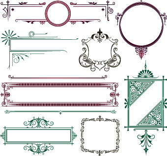 Vector decoration frame and borders illustration 01 Vector decoration frame and borders illustration 01